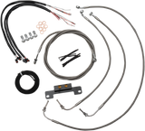 LA CHOPPERS Handlebar Cable/Brake Line Kit - Complete - 15" - 17" Ape Hanger Handlebars - Stainless LA-8055KT2-16
