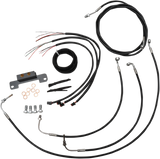 LA CHOPPERS Handlebar Cable/Brake Line Kit - Complete - 18" - 20" Ape Hanger Handlebars - Black Vinyl LA-8055KT2-19B